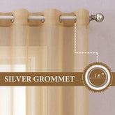 MIULEE Taupe Brown Solid Sheer Curtains Elegant Grommet Window Voile Panels Drapes Treatment 2 Panels - Miulee